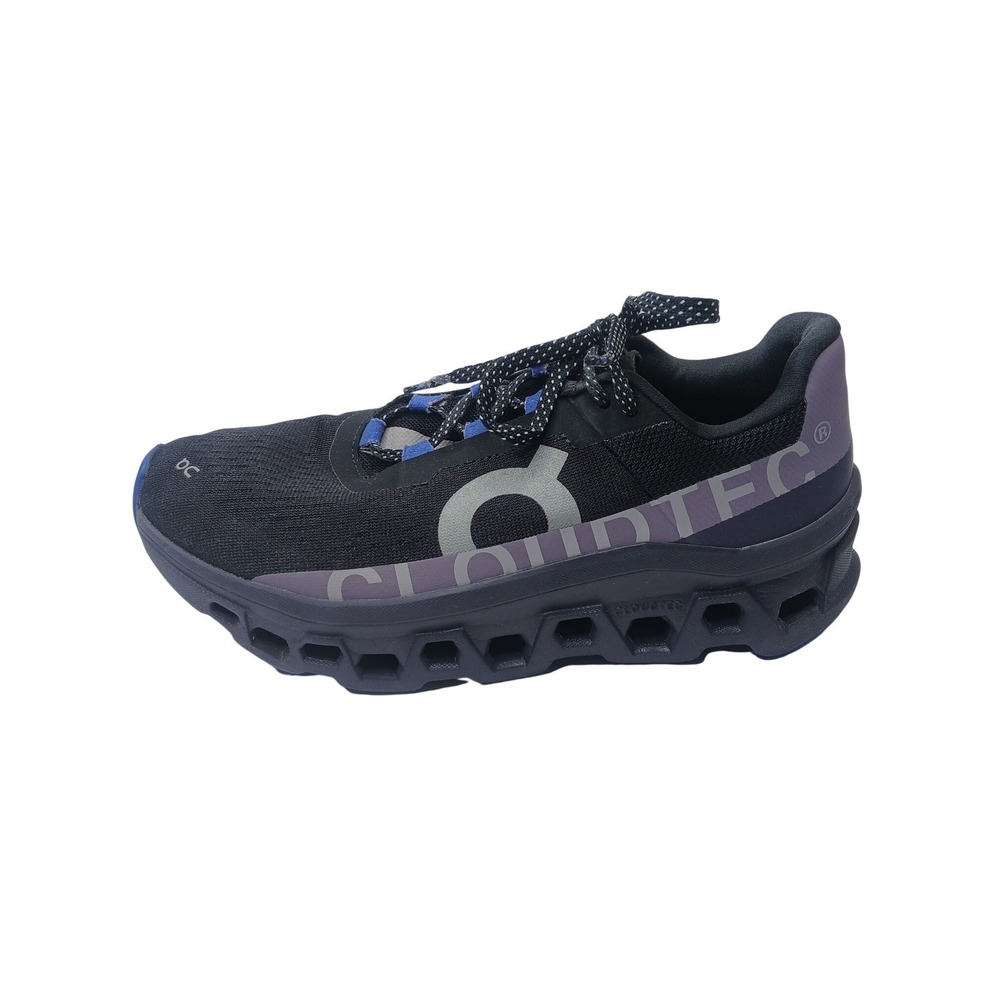 On Cloudmonster Running Shoes Women 8.5 Black Purple Blue CloudTec Athletic